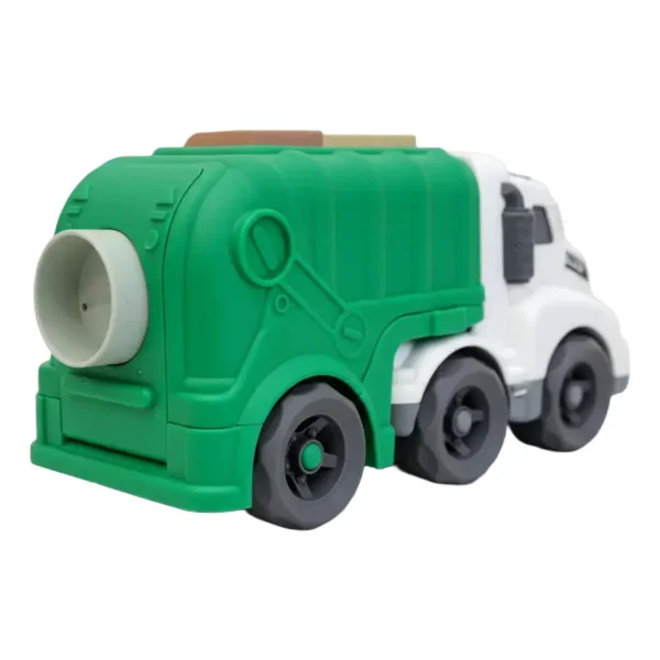 Camión De Juguete Recolector De Basura Con Figuras Encastre Recolector De Basura Verde