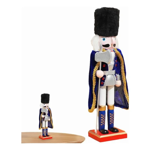 Cascanueces Soldado Adorno De Madera 38 Cm Navidad Azul