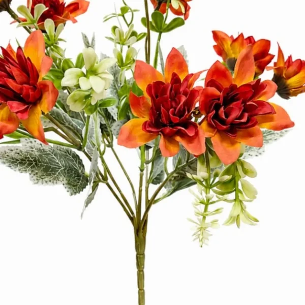 Ramo De Flores Artificiales Dalia 30cm Deco Hogar Pack X3 Crema