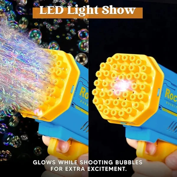 Burbujero Automatico Pistola Juguete De Burbuja Con Luz Color Amarillo