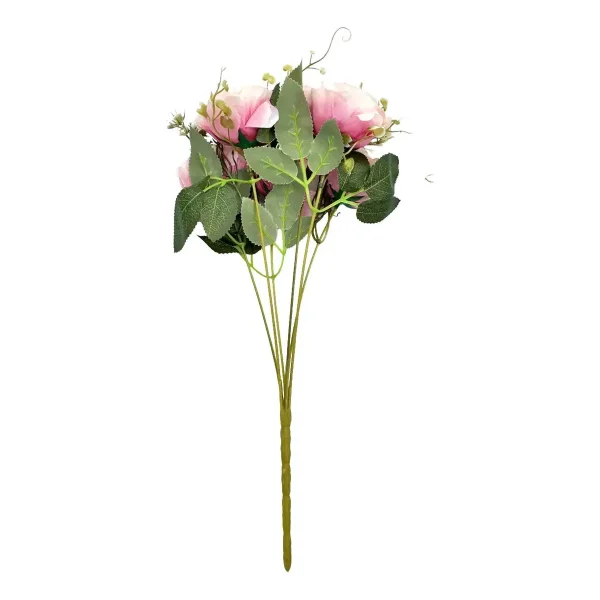 Ramo De Rosas Flores Artificiales 35cm Decoracion X3 Malva