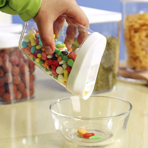Set X5 Frascos Dosificadores Cerealero Organizador Cocina Transparente
