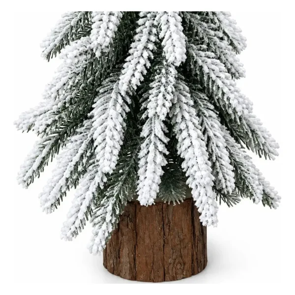 Adorno Arbolito De Navidad Decoración Pino Verde Nevado Verde Pino Verde Nevado