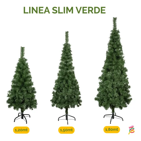 Árbol De Navidad Tronador Slim Verde 1.50mts Base Metal