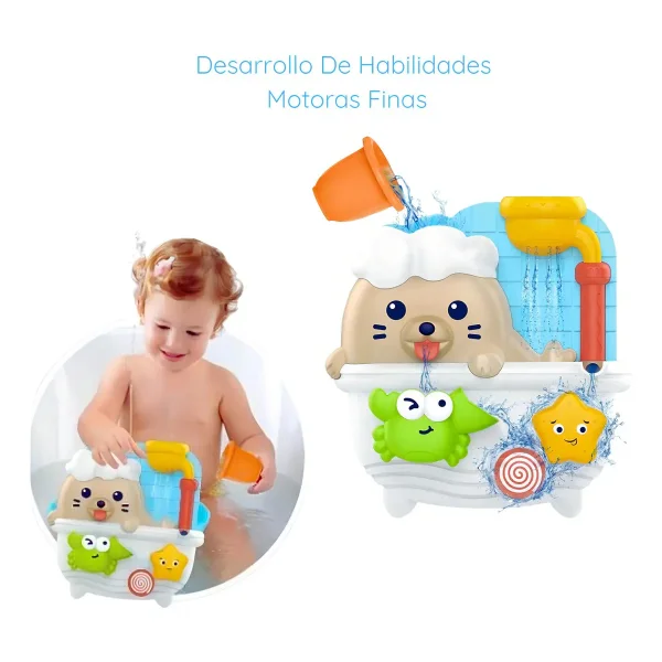 Juego De Agua Bebe Huanger Con Sopapa Didactico Color Foca