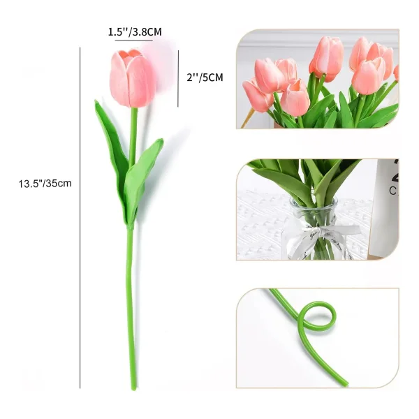 Tulipan Artificial Flores Artificiales Decoracion Ramo X10
