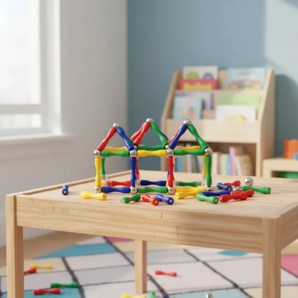 Juego Magnético 3d Construcción Bloques 63 Piezas Imanes 63