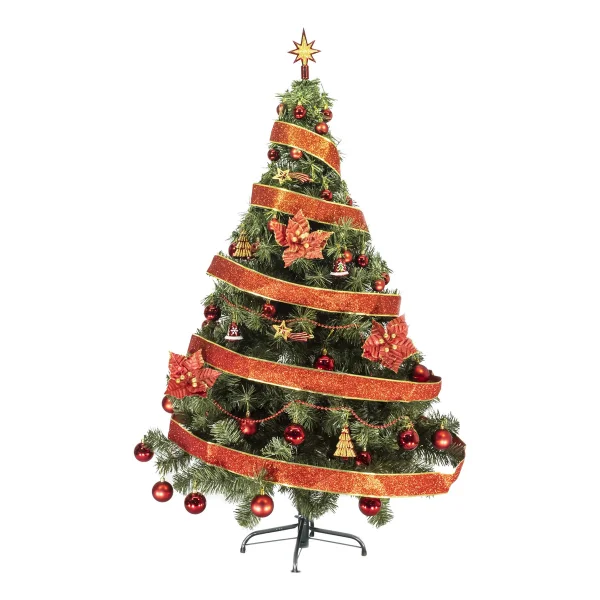 Arbol De Navidad Tronador Lujo 1,50mts Con Adornos Kit X40