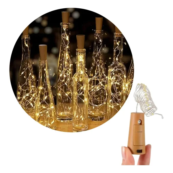 Tira De Luces Alambre Led 3mt Corcho X10u Botella Decoracion