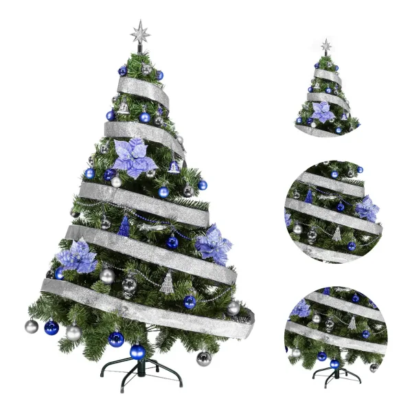 Arbol De Navidad Tronador Lujo 1,50mts Con Adornos Kit X40