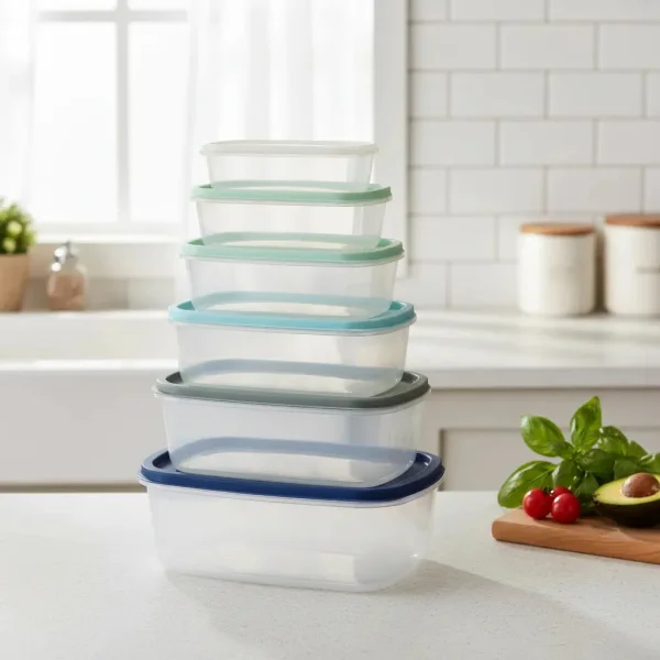 Set X7 Tapers Contenedores Alimentos Heladera Freezer Transparente