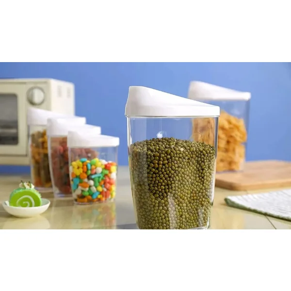 Set X5 Frascos Dosificadores Cerealero Organizador Cocina Transparente