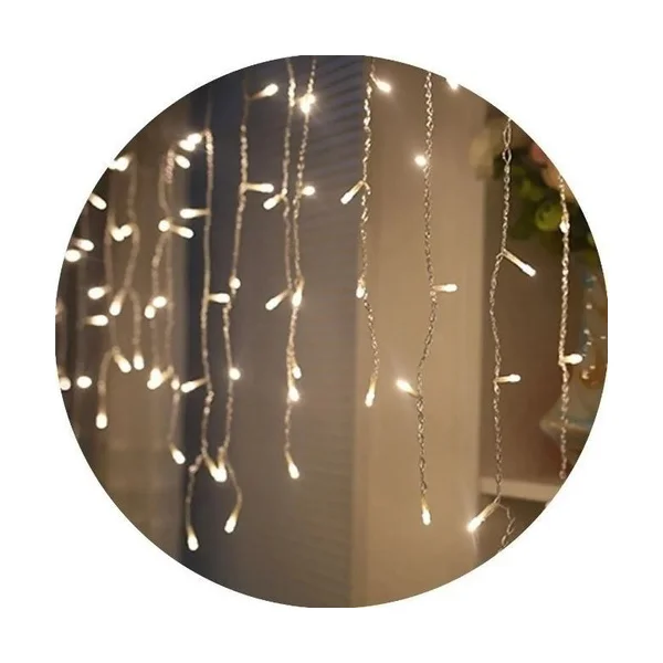 Cortina De Luces Led Lluvia X100 Navidad Fria + Calida