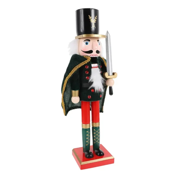 Cascanueces Soldado 38 Cm De Madera Adorno Navideño Negro