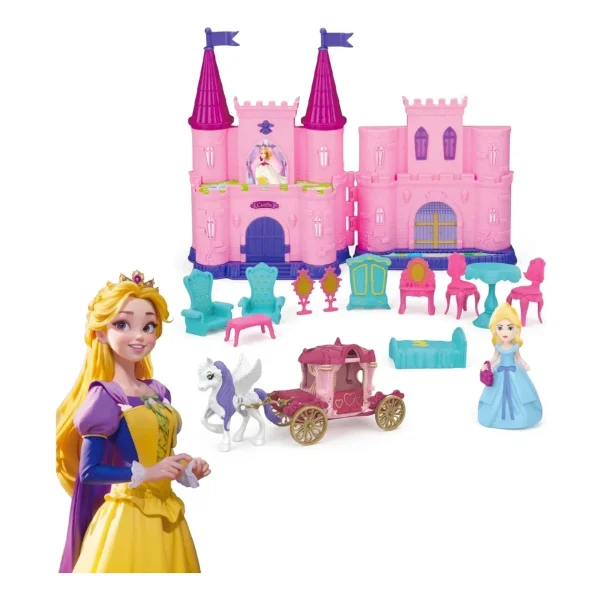 Castillo Princesa Juguete Con Muñeca Luz Música Y Accesorios Rosa