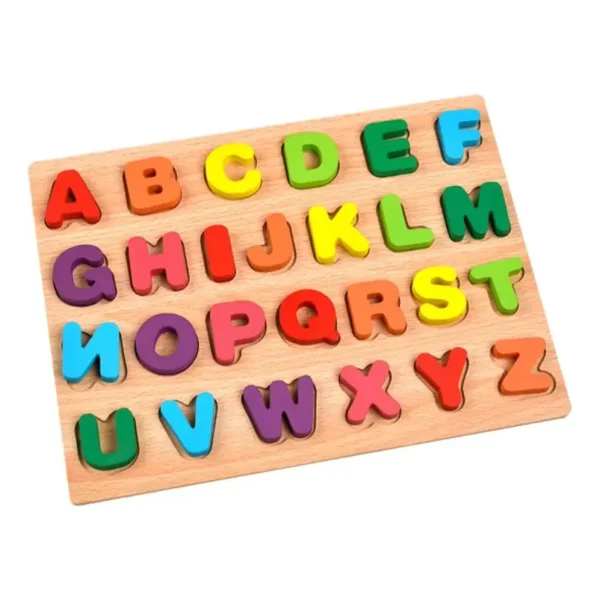 Juguete Didactico Madera Letras Abecedario Puzzle Colores