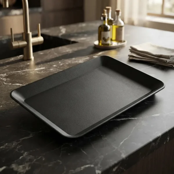 Set X3 Bandejas Para Servir Sushi Multiuso Rectangulares Negro