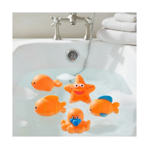 Set Animales De Goma Juguete Baño Muñecos Patito Hule Banera