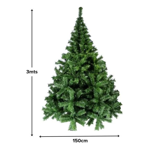 Arbol de Navidad Verde Canadian Luxury 3mts Base Metalica
