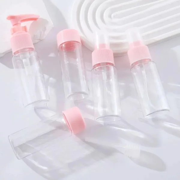 Neceser Frascos De Viaje Avion Botella Envases Recargable X5 Transparente Lisa