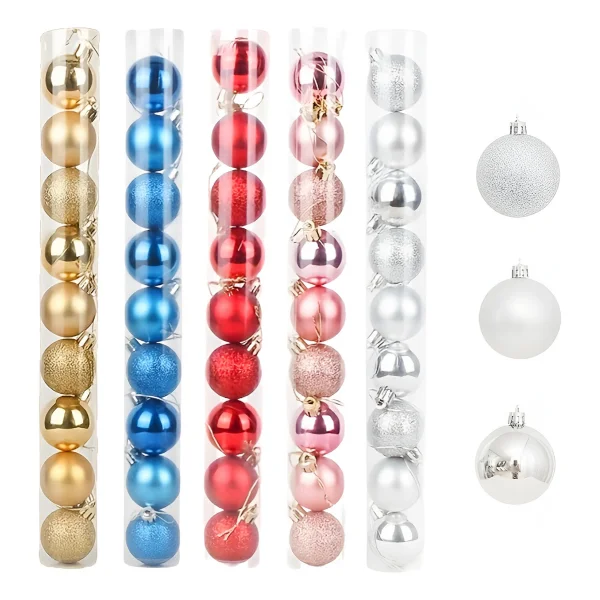 Adornos Navideños Tubo Bolas De Navidad 4cm X9 Unidades
