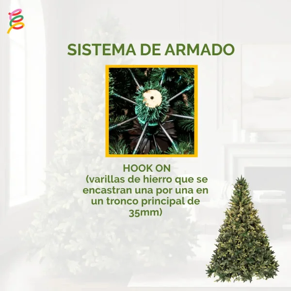 Arbol De Navidad Pino Natural Amber 1.50mts Pino Frondoso Amber