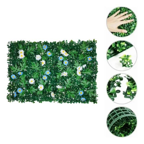 Jardin Vertical Muro Verde Césped Pared Con Flores 65x40cm Verde
