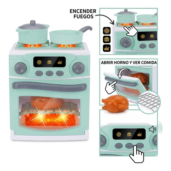 Cocina Horno Juguete Infantil Con Luz Sonido Y Accesorios Agua