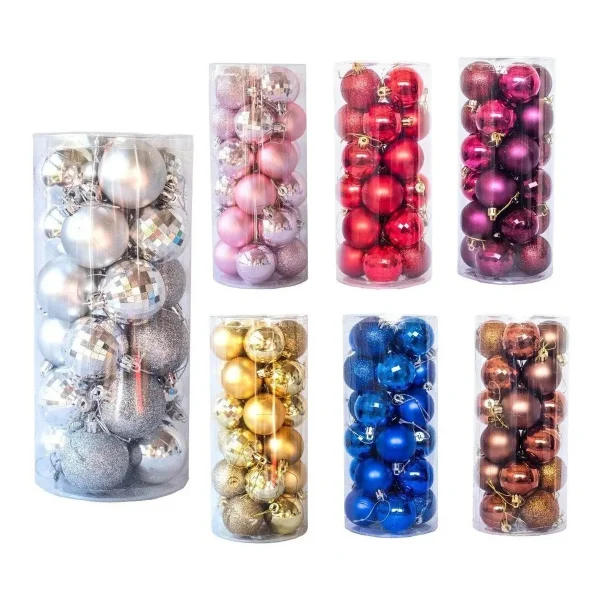 Bolas De Navidad 6cm Adornos Navideños X72 Piezas Decoración