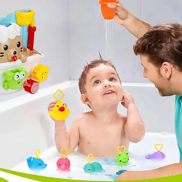 Juego De Agua Bebe Huanger Con Sopapa Didactico Color Foca