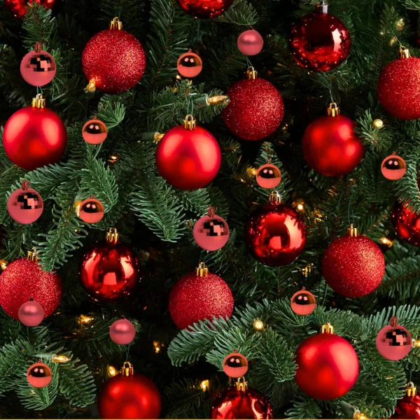Adornos Navideños Premium Tubo Bolas De Navidad 6cm X90 Udes