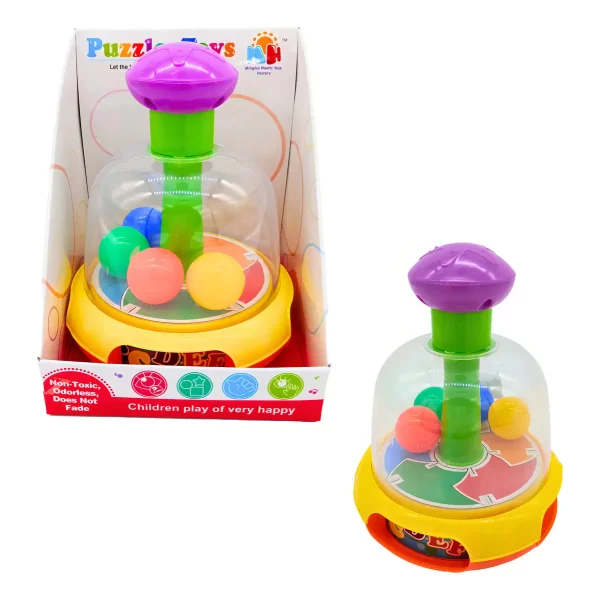 Juguete Didactico A Presion Con Pelotitas Para Bebe Color Amarillo