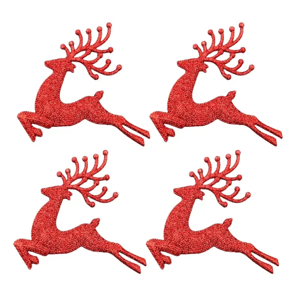 Set X4 Adorno Colgante Reno Navideño Deco Arbolito Navidad