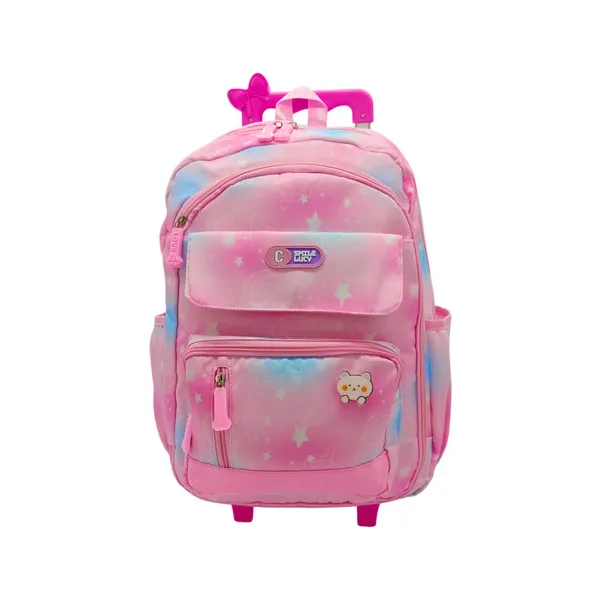 Mochila Carrito 17'' Escolar Carro Con Ruedas Infantil