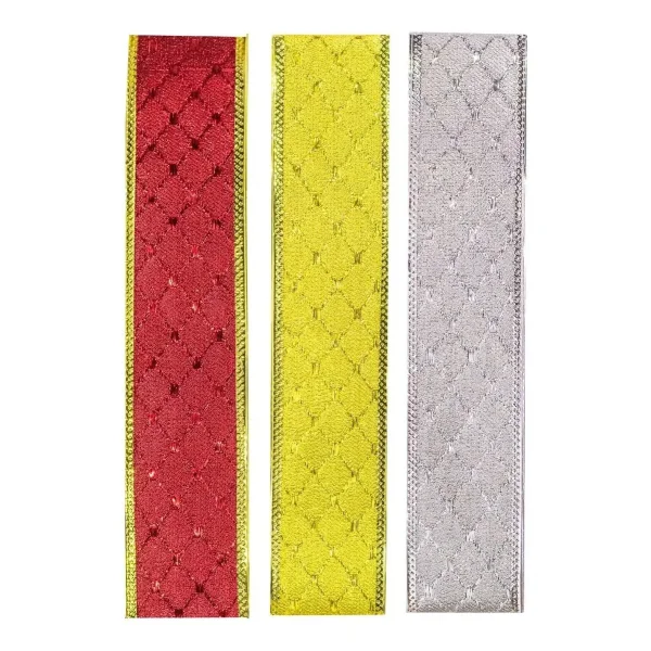 Cintas Navideñas Pack X3 5cm 2,70mt Adornos Navidad Decorar