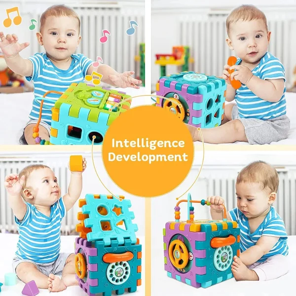 Juguete Montessori Educativo Cubo Didáctico Musical Bebe Multicolor