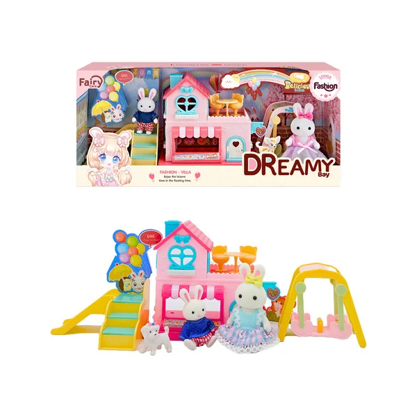 Casa De Conejos Expreso Polar Rosa Con Accesorios Y Tobogán