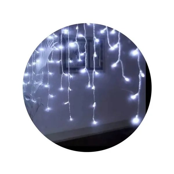 Cortina De Luces Led Lluvia X100 Navidad Fria + Calida