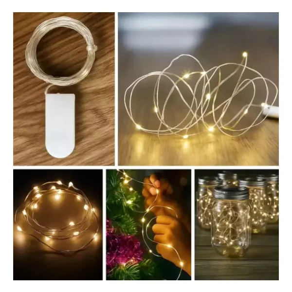 Tira De Luces De Navidad Guirnalda Alambre 3mt Calida + Fria