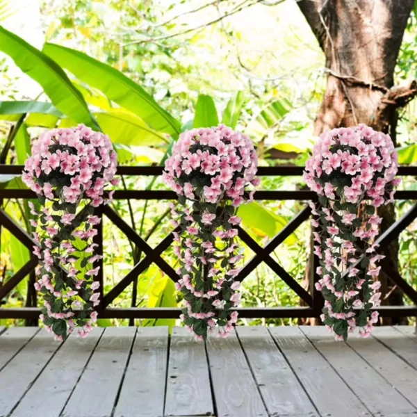 Ramo Flor Planta Colgante Pack X6 Jardin Artificial Interior Rosa