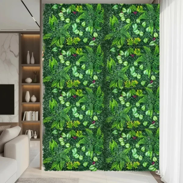 Jardín Vertical Artificial Césped Pack X5 Muro Flores 40x60 Verde