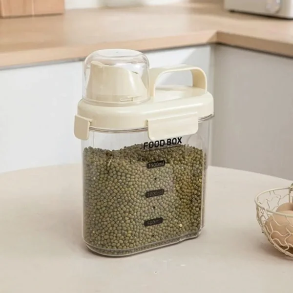 Contenedor De Cereales Hermetico Dispenser 1500ml Multiuso Transparente