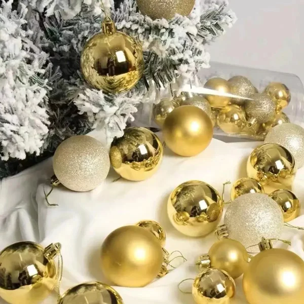 Adornos Navideños Premium Tubo Bolas De Navidad 5cm X9 Udes