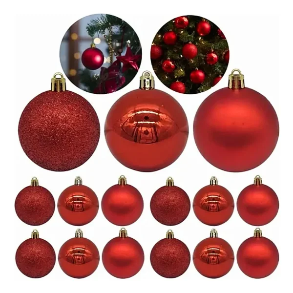 Bolas De Navidad 6cm Adornos Navideños Tubo X20 Esferas
