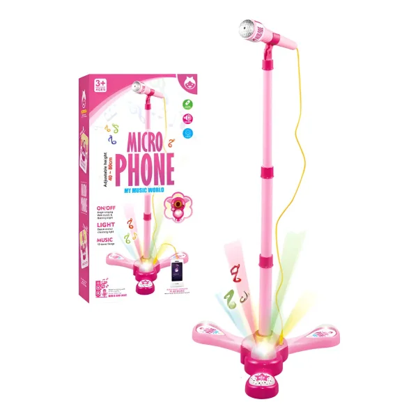 Micrófono Infantil Karaoke Luces Conexión Mp3 Celular