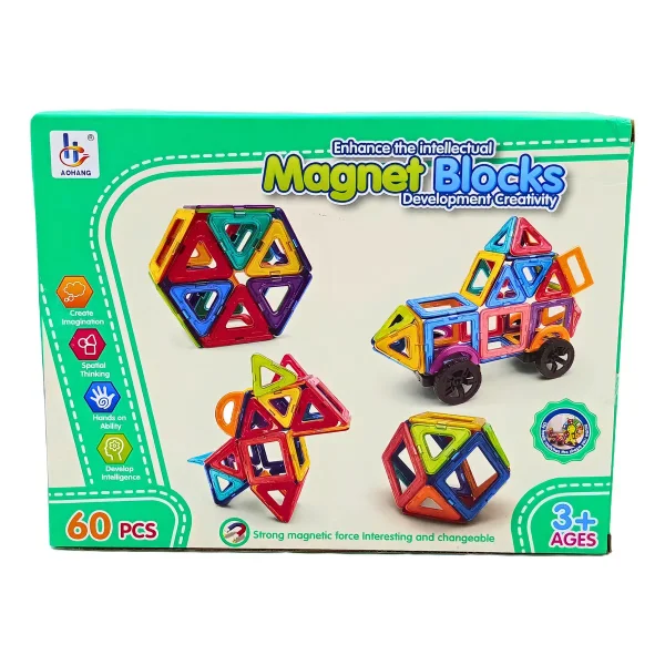 Bloques Magneticos Con Imanes Didacticos 60 Piezas