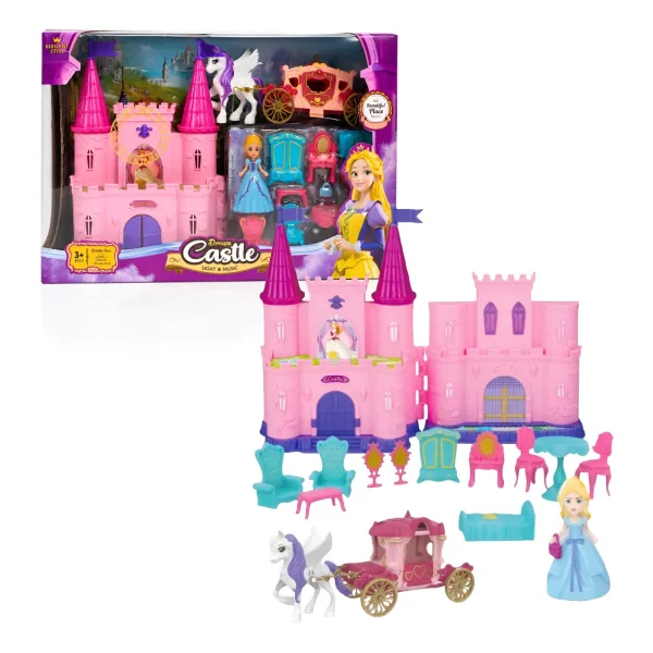Castillo Princesa Juguete Con Muñeca Luz Música Y Accesorios Rosa