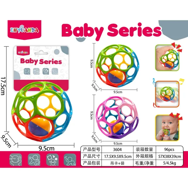 Pelota De Agarre Sonajero Juguete Sensorial Para Bebe Multicolor