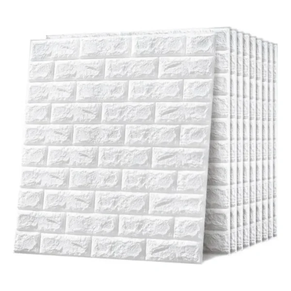 Placas Autoadhesivas Decorativas Pared Ladrillo 3d Pack X10 Blanco