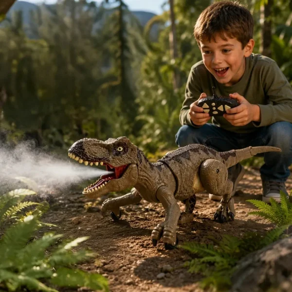 Dinosaurio T-rex Recargable Control Remoto Spray Luz Sonido Dinosaurio